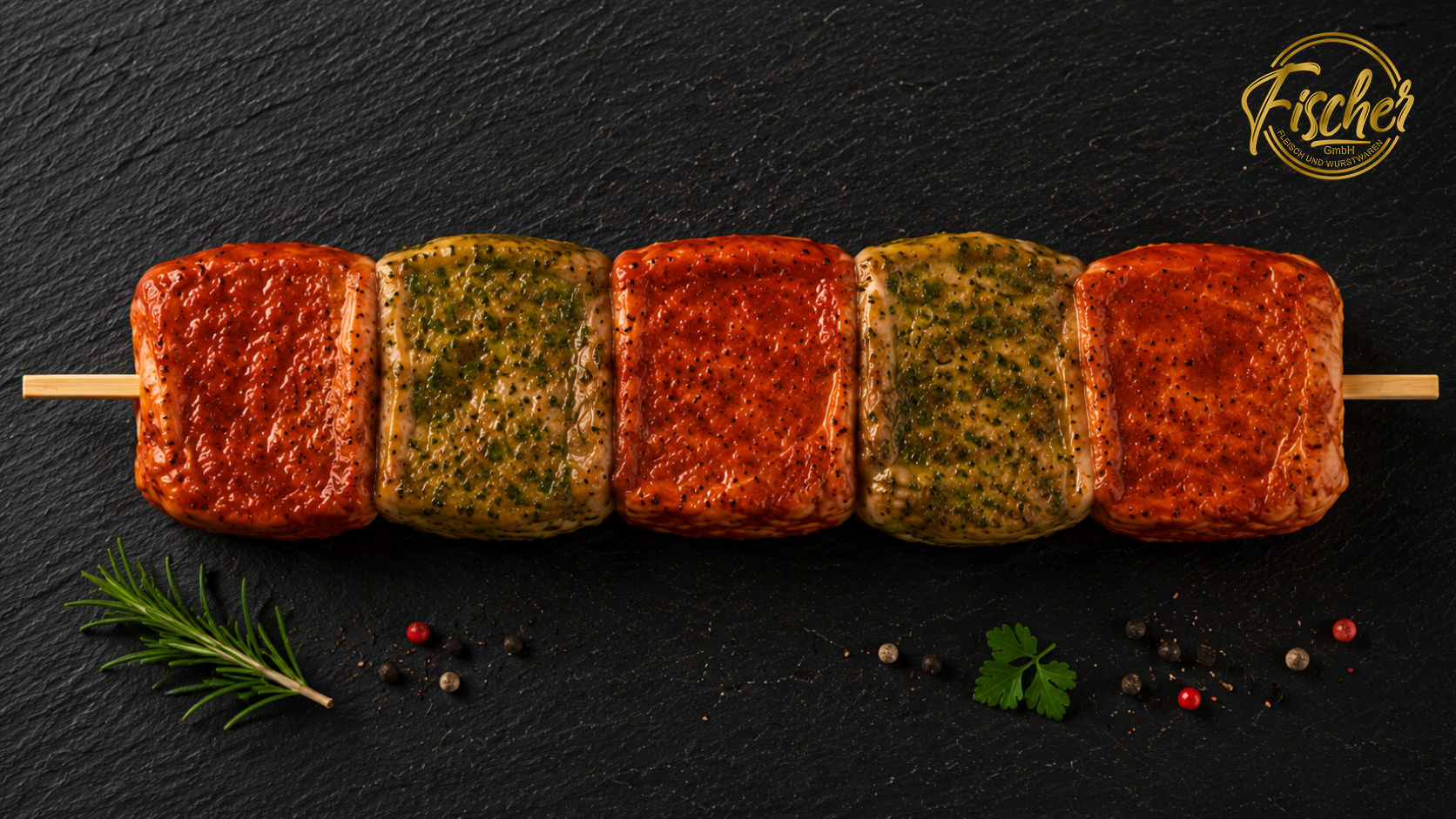 Schweinefiletspieß, mariniert paprika/kräuter, ca 250g